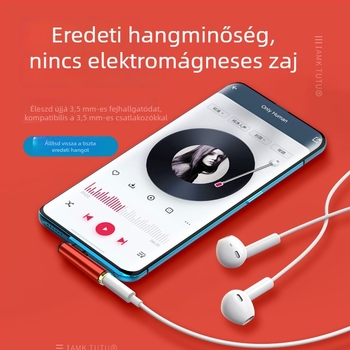 Type-C audió adapter, 90 fokos, vezetékes 3,5 mm-es fejhallgatóhoz, többfunkciós adatkábel