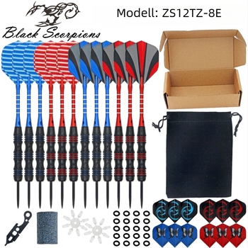 BLACK SCORPIONS 12 darab vas darts készlet ajándékdobozban