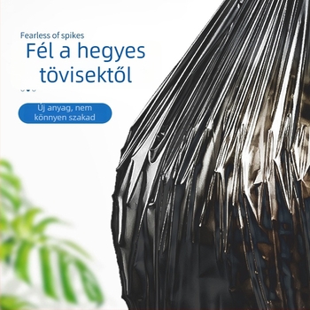 Zsinóros, automatikusan záródó szemeteszsák, háztartási használatra, vastagított konyhai zsák, sík nyílású, fekete műanyag zacskó