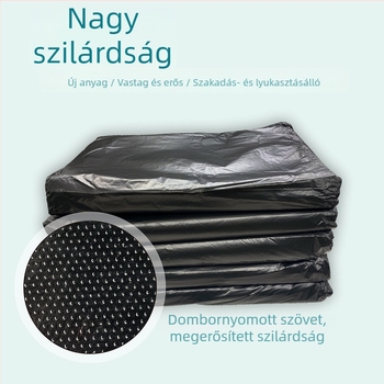 Fekete, nagy méretű, vastagított műanyag szemeteszsákok, egyszeri használatra, 60x80x100 cm