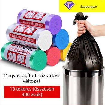 W-típusú szegmentált vastag fekete konyhai szemeteszsákok, tekercs típusú, egyszer használatos, színes