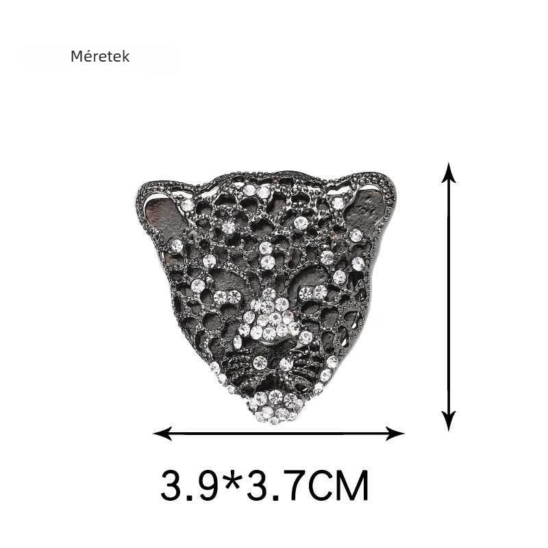 Leopárd kitűző, uniszex – elegáns kínai stílusú zakó dísz