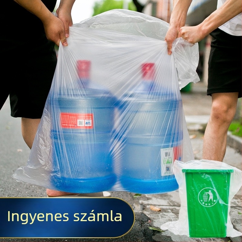 Extra-nagy fehér, átlátszó, vastagított műanyag zacskó paplanok csomagolására, költöztetésére és tárolására (60–80 L)