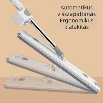 2025 Kéz nélküli sík felmosó folyadéktartállyal – mikroszálas, rozsdamentes acél nyél, emelő rúd, csúsztatott víznyomó mechanizmus