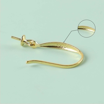 S925 sterling ezüst, 18K aranyozott fülhorgok - üres fülbevaló elemek DIY ékszerekhez, kristály- és gyöngyragasztású