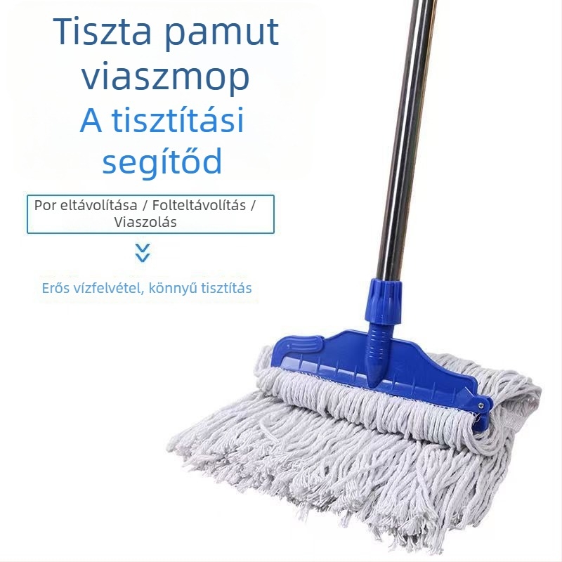 28 cm-es nagy pamutfonalú mop, régi típusú padló-mop