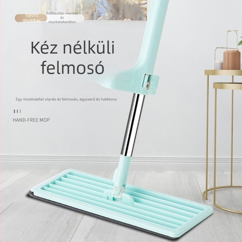 Kézérintés nélküli lapos felmosó, száraz–nedves tisztításhoz, fa padlókhoz, nagy méret
