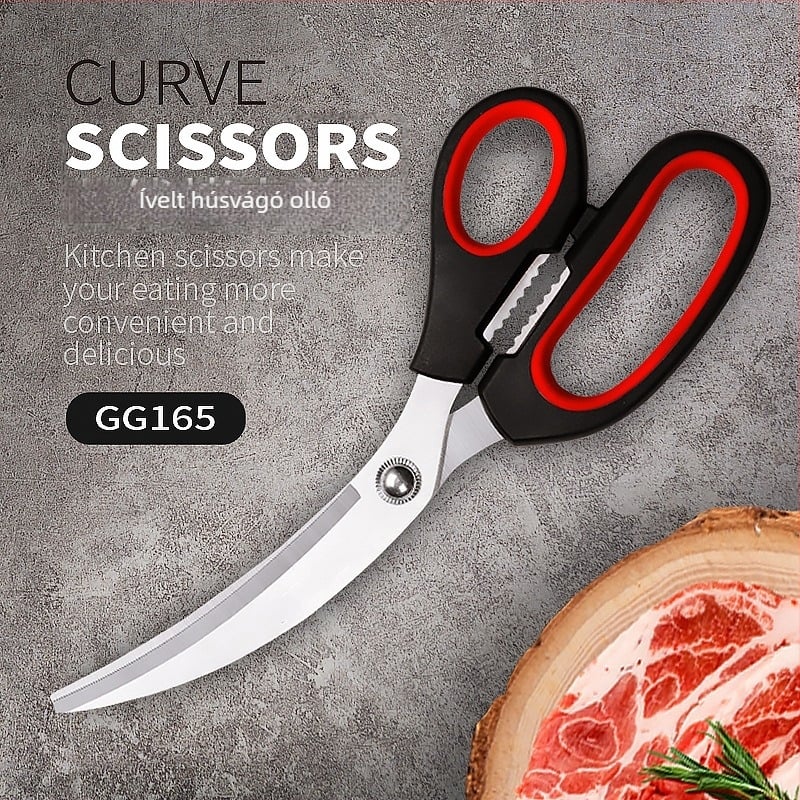 Koreai stílusú rozsdamentes acél grillollókészlet – konyhai ollók grillsütéshez, steakhez és ételekhez