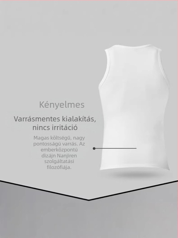 NJR egyszínű férfi slim-fit atlétatop, 100% pamut, sport és fitnesz céljára, viselhető külső ruházatként