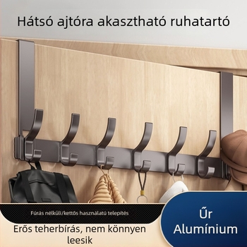 Fúrás nélküli ajtófogó, ruha tartó az ajtó fölé, előszobai tároló, fürdőszobai falra szerelt akasztó, lógó polc