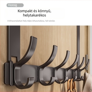 Fúrás nélküli ajtófogó, ruha tartó az ajtó fölé, előszobai tároló, fürdőszobai falra szerelt akasztó, lógó polc