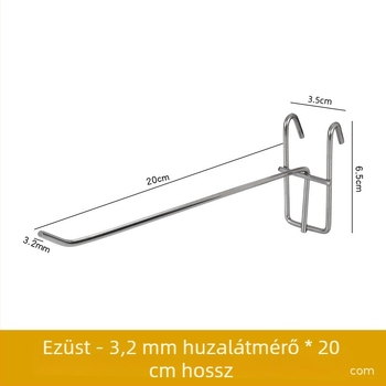 Vas hálós akasztó polcra, egy horoggal, modern minimalist dizájn, teherbírás 1–3 kg