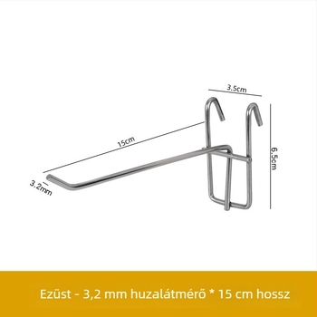 Vas hálós akasztó polcra, egy horoggal, modern minimalist dizájn, teherbírás 1–3 kg