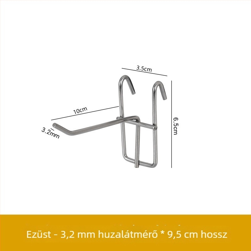 Vas hálós akasztó polcra, egy horoggal, modern minimalist dizájn, teherbírás 1–3 kg