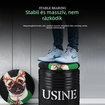 Ipari stílusú fém vödör tároló szék, festésre használható szék, tartós kerek fém szék