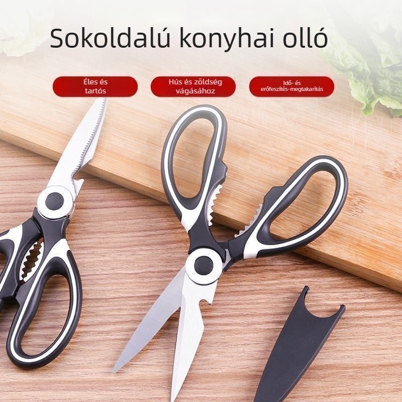 Multifunkciós konyhai olló rozsdamentes acélból, erős csontvágó képességgel, csirke- és halcsontokhoz, mindennapi használatra