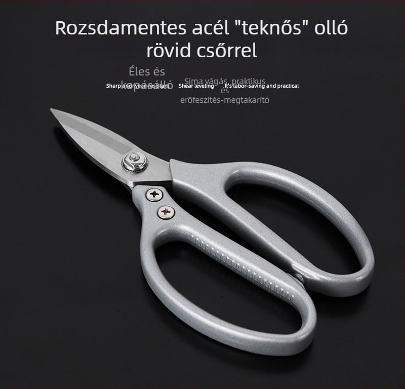 Rozsdamentes acél konyhai olló, erős csontvágó olló halakhoz, csirkéhez és kacsához, széles fejű