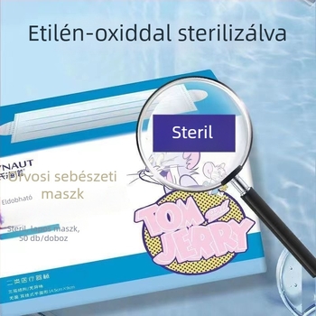 Haishi hainuo gyerekeknek szánt sebészeti maszk, egyszer használatos, kék, egyedi csomagolású, A109