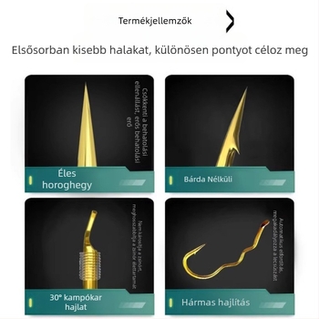 Automatikus fordulattal ellátott anti-tekeredő dupla horog karpfogáshoz