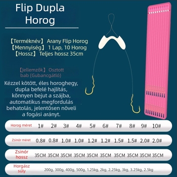 Automatikus fordulattal ellátott anti-tekeredő dupla horog karpfogáshoz