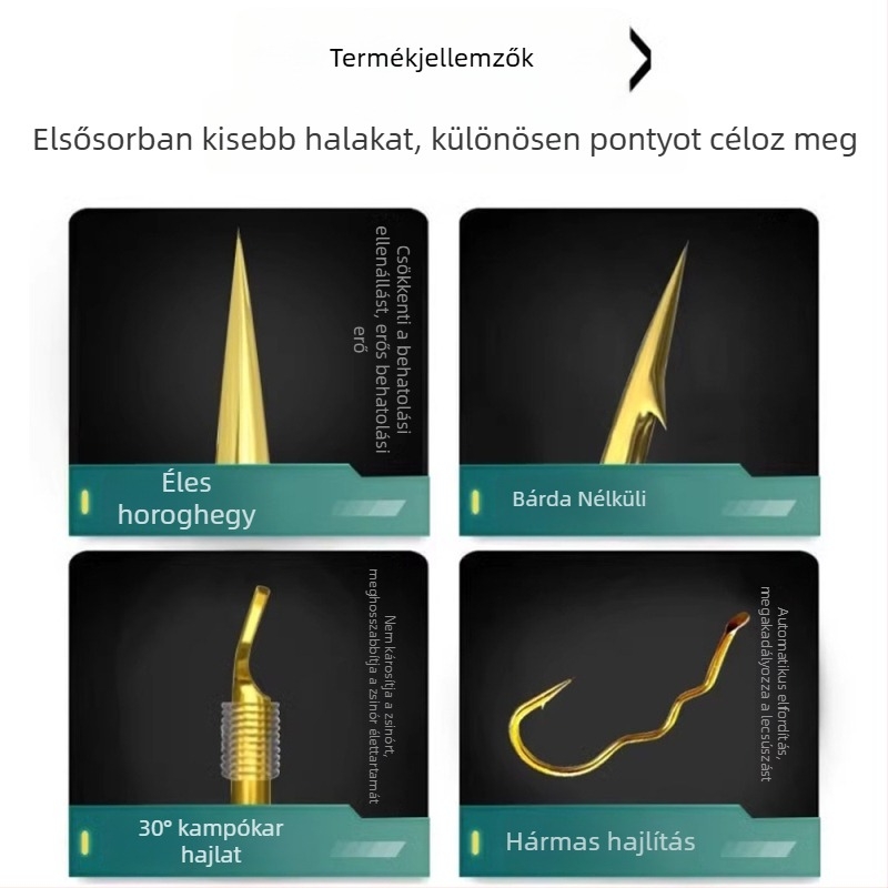 Automatikus fordulattal ellátott anti-tekeredő dupla horog karpfogáshoz