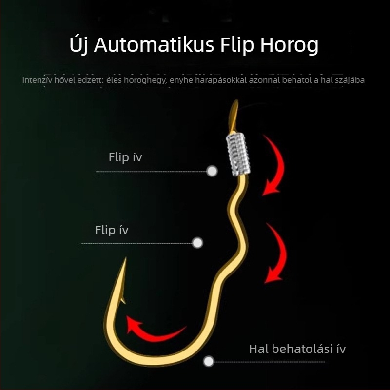Automatikus fordulattal ellátott anti-tekeredő dupla horog karpfogáshoz