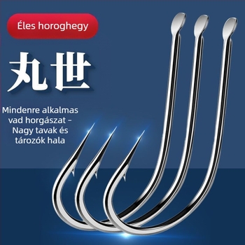 Hosszú szárú horog vékony huzallal, hajlított szájú dizájn