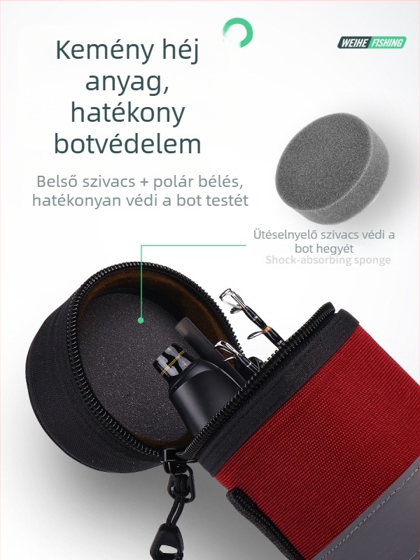 Weihe Sports Piros Horgászbot Táska, Típus A, 46 cm, 403 g, Hordozható Szerelék-tároló Hátizsák