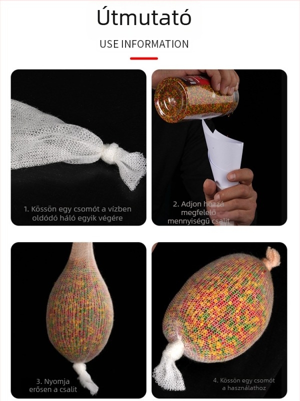 PVA vízben oldódó etető tasak lassan oldódó hálóval hosszú dobásokhoz