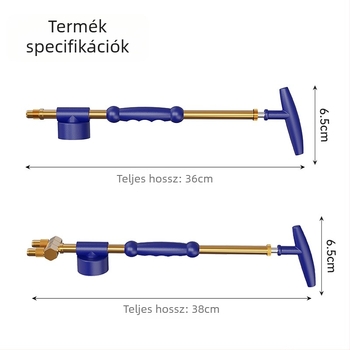 Kerti permetező bot fémből készült permetezőfejekkel, egyrészes vagy kétházas kivitel, visszaforgató toló-húzó permetező