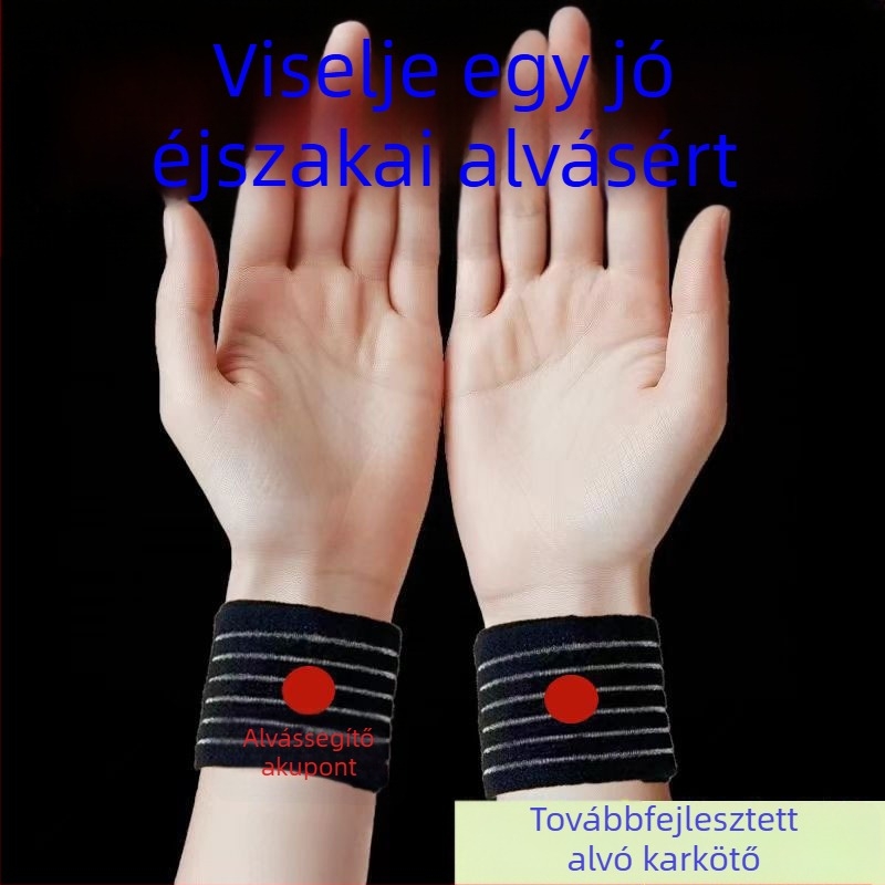 Csuklópánt akupunktúrás ponttal, uniszex, alvászavarokra és gyakori álmokra, izzadságfelszívó egészségvédő karkötő