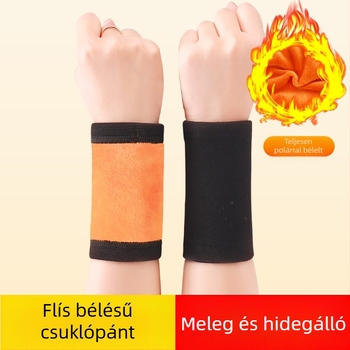 Csuklóortézis fleece béléssel, vastagított kivitel őszi-téli melegítéshez és ízületi védelemhez, uniszex