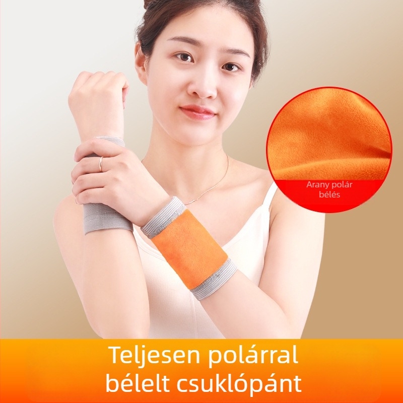 Csuklóortézis fleece béléssel, vastagított kivitel őszi-téli melegítéshez és ízületi védelemhez, uniszex