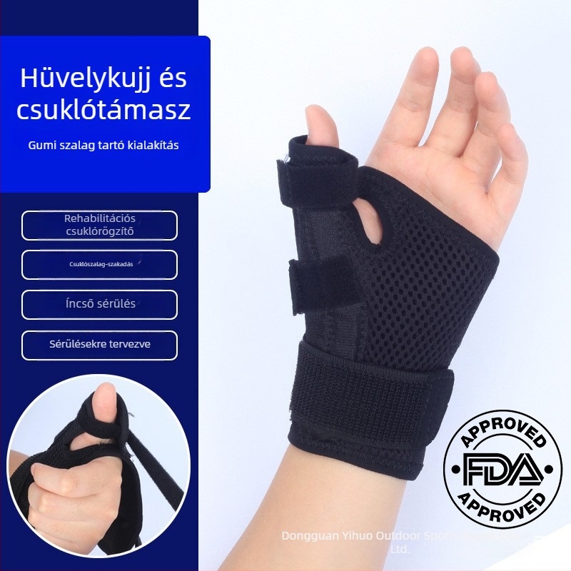 Légáteresztő hüvelykujj- és csukló rögzítő, felnőtteknek, uniszex, ínhüvely védelme, kosárlabdához