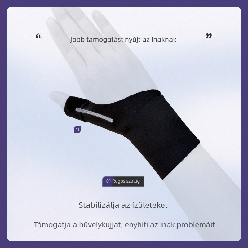 Állítható hüvelykujj- és csuklóortézis ízületi rándulásokhoz, ínhüvely védő a csuklón, hüvelykujjszalag egérhasználathoz