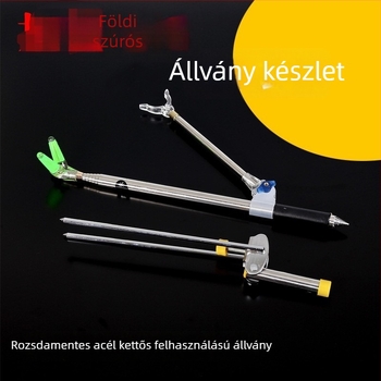 Rozsdamentes acél automata horgászbot tartó tengeri horgászathoz, 2,4 m hosszú