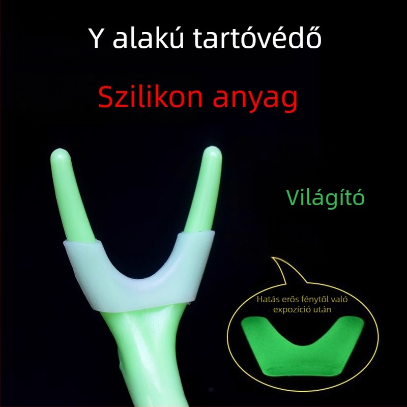 Látható fényű szilikon sapka horgászbot tartóhoz, szarv alakú sapka, Y- alakú elülső fejrész, horgász felszerelés kiegészítők