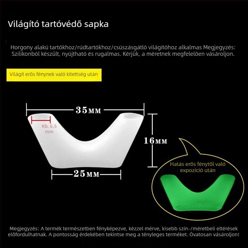 Látható fényű szilikon sapka horgászbot tartóhoz, szarv alakú sapka, Y- alakú elülső fejrész, horgász felszerelés kiegészítők