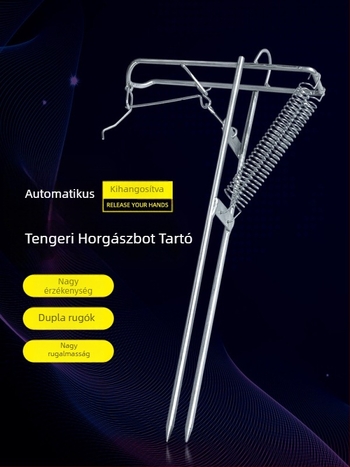 Automatikus horgászbot tartó dupla rugóval – nagy érzékenységű, univerzális botállvány