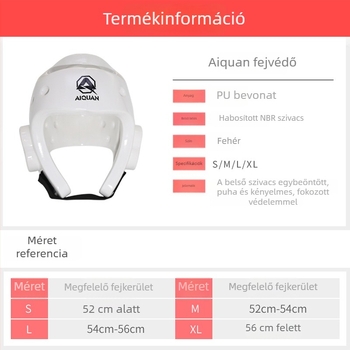 Taekwondo gyermek fejvédő – fehér, teljes készlet kapucnival – harcművészeti védőfelszerelés