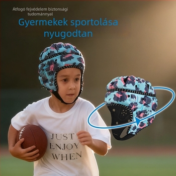 Ifjú sportvédő fejvédő rugbyhez és futballhoz, kapus sisak, edzés célú baseball védőfelszerelés