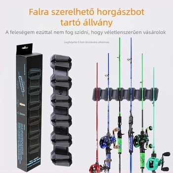 Multifunkcionális horgászbot-kiállító állvány, falra szerelhető – bemutató és tárolási megoldás