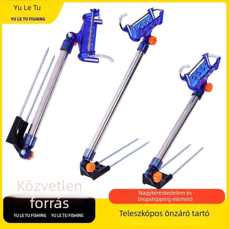 Rozsdamentes acél raft horgászbot tartó automata zárral, anti-drop, torony-stílusú kivitel