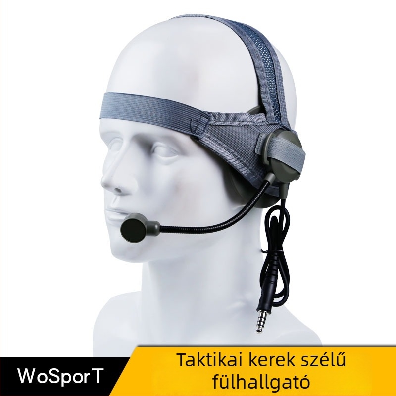 WOSPORT Fejre szerelt taktikai headset, egyoldali, körkörös élű dizájn, kültéri kempingfelszerelés