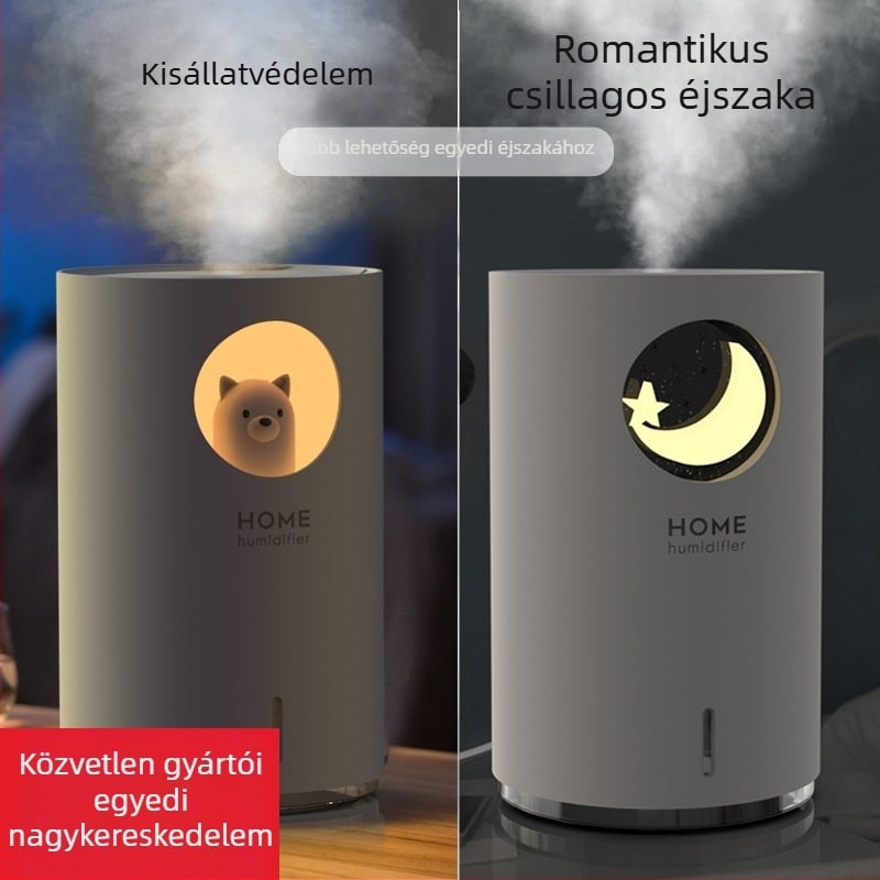 M107 Jegesmedve formájú párásító, csendes, nagy kapacitású permetező, USB asztali éjjeli fény