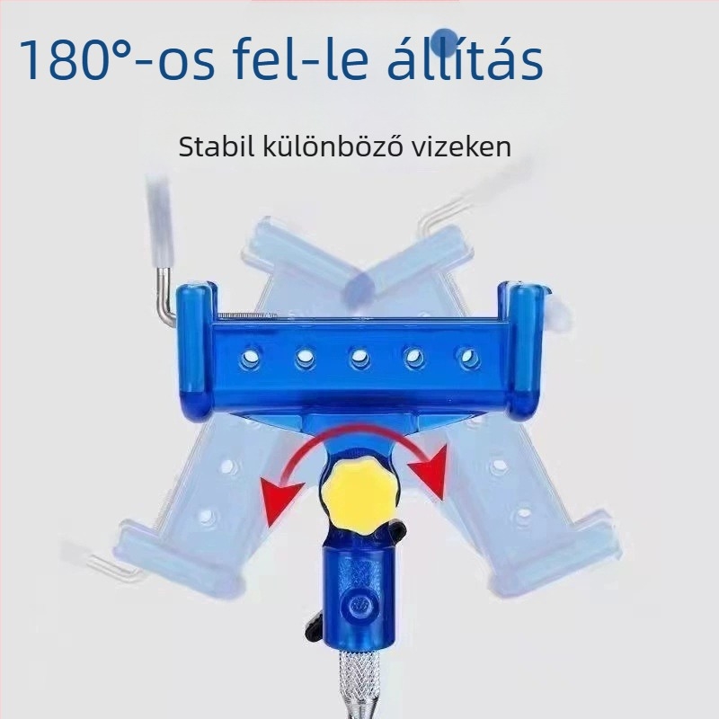 Fokozott terhelésű horgászbot tartó tengeri használatra, önzáró mechanizmussal, kétfunkciós talajba illeszthető állvány, multifunkcionális