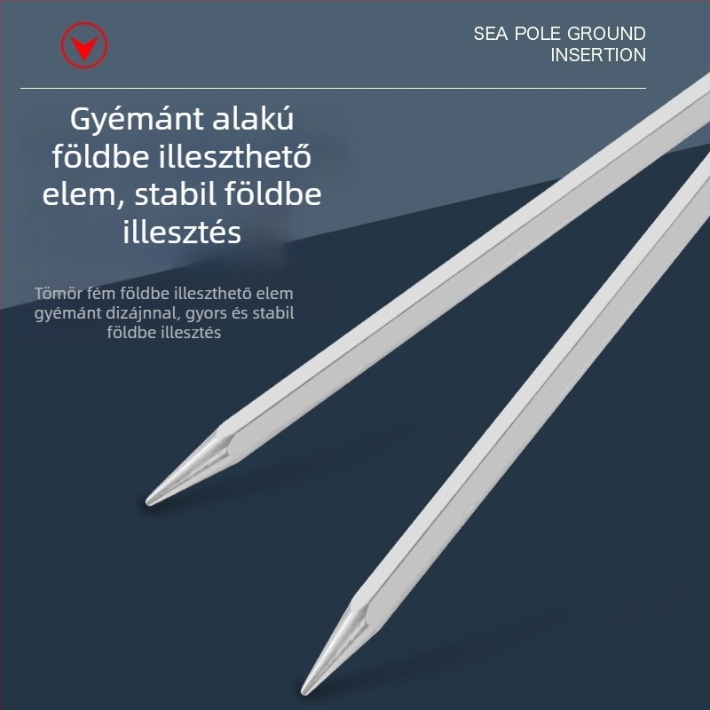 50 cm rozsdamentes acél horgászbot talajállvány, gumírozott romb alakú alap, egyszerű fémtalajtartó kettős gyűrűkkel