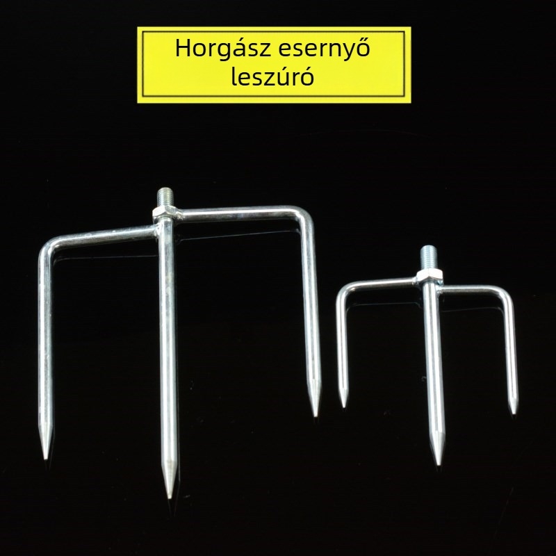 Rozsdamentes acélból készült umbrella fork horgászathoz, 3 fogú, merev, kibővített esernyőalap, esernyő kiegészítő