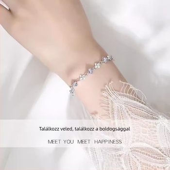 Koreai stílusú négylevelű karkötő lányoknak, 2024-es új modell, könnyed luxus dizájn, születésnapi ajándék, Qixi ajándék a barátnőnek