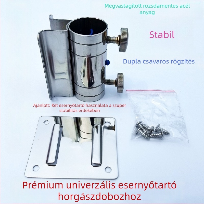 Rozsdamentes acélból készült esernyőállvány halászat dobozhoz – esernyőbetét és külső felszerelés-tartó